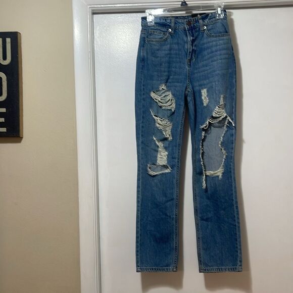 NWT fashion nova can’t tell you Non stretch  destroyed drains size 0 - Picture 2 of 8